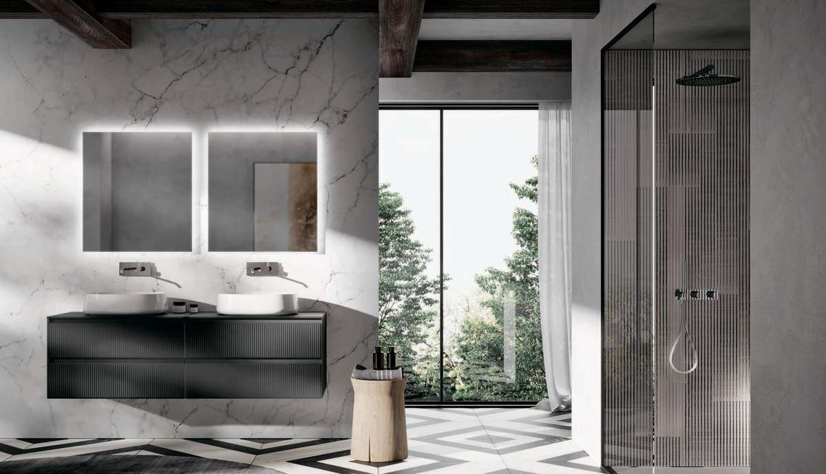 Композиция для ванной комнаты Oasis Eden Ribbed Glass Ed26