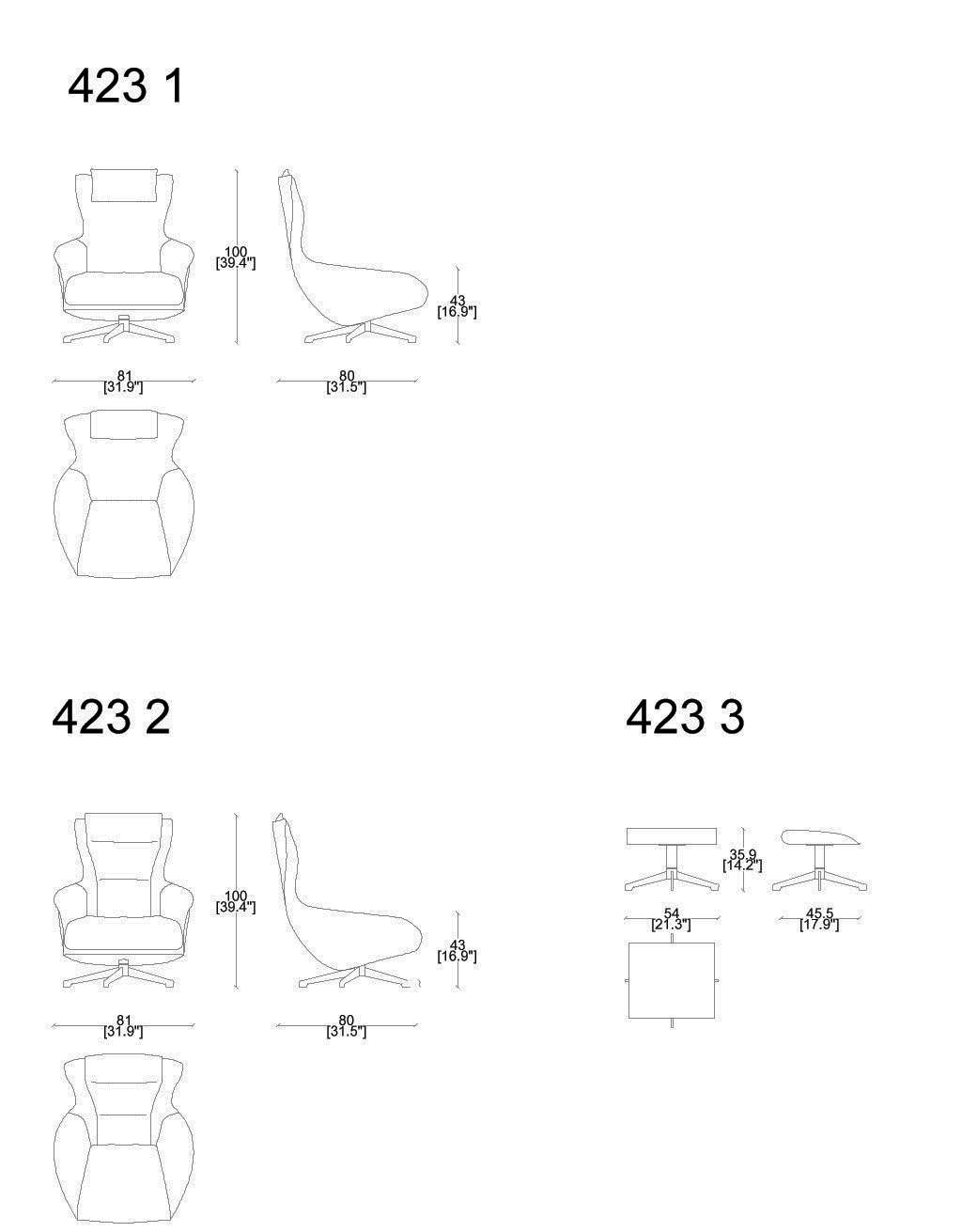 Кресло Cassina 423 Cab Lounge