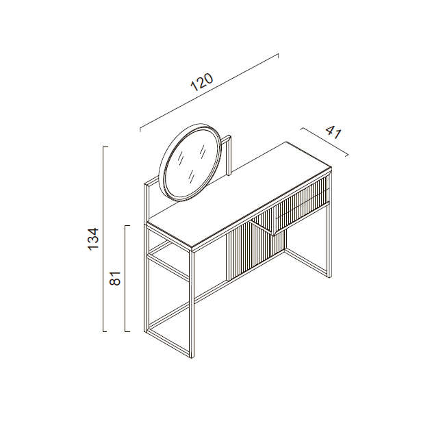 Туалетный стол для ванной комнаты Oasis Academy Ribbed Walnut