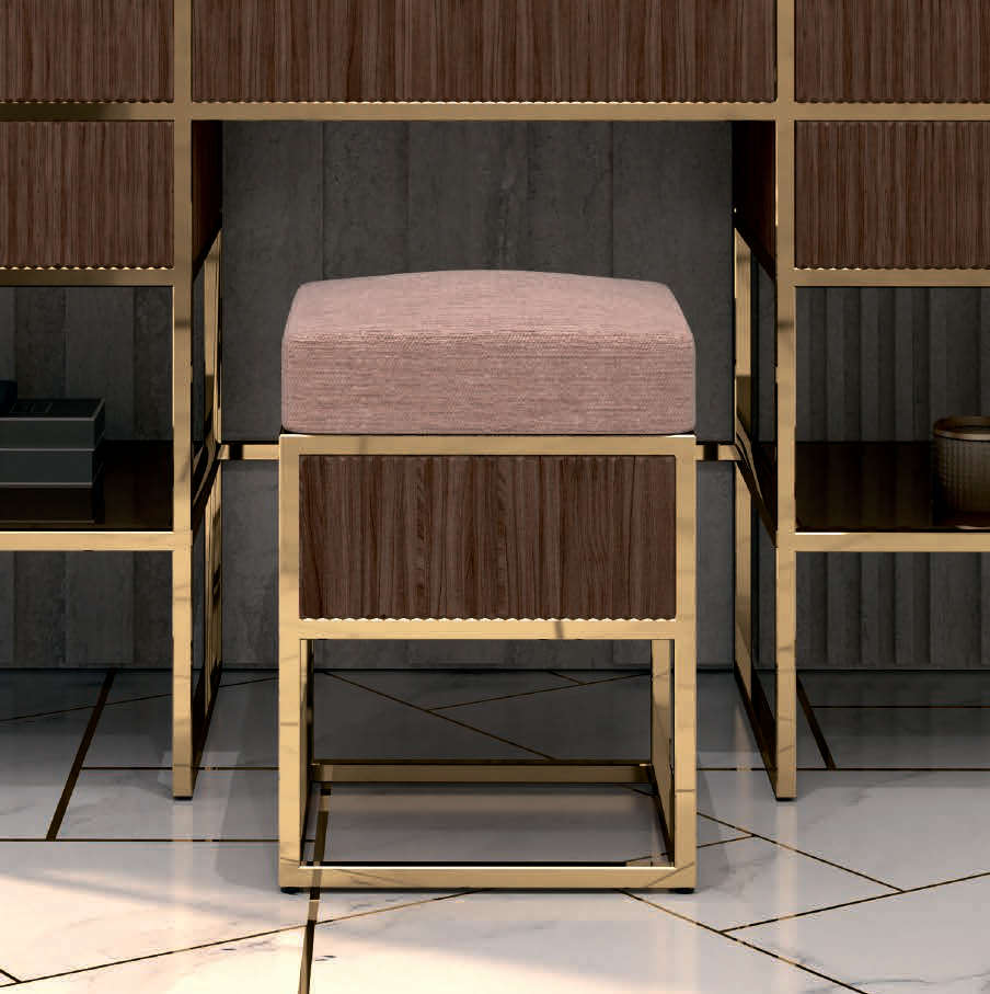 Пуф / банкетка для ванной комнаты Oasis Academy Ribbed Walnut Square