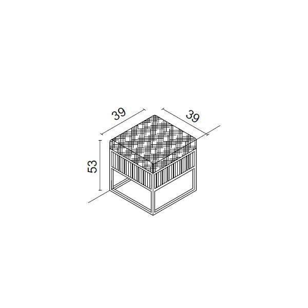 Пуф / банкетка для ванной комнаты Oasis Academy Ribbed Walnut Square