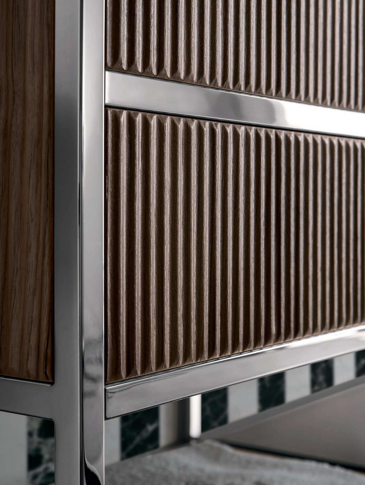 Тумба напольная под раковину в ванную комнату Oasis Academy Ribbed Walnut Ac25