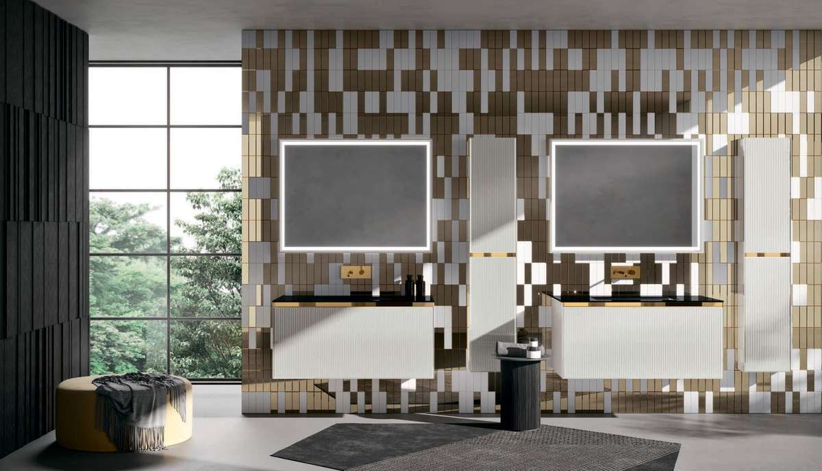Композиция для ванной комнаты Oasis Eden Ribbed Glass Ed25