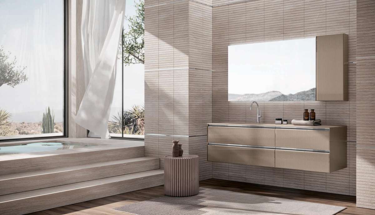 Композиция для ванной комнаты Oasis Eden Ribbed Glass Ed28