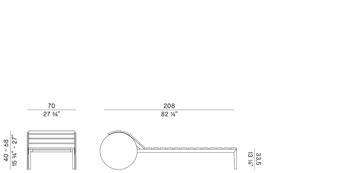 Шезлонг уличный Potocco Suno 895D-RECL - outdoor