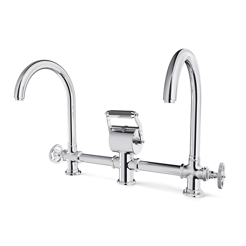 Двойной смеситель с изогнутым изливом Officine Gullo Double mixer with arch spout / Doppio miscelatore con getti ad arco