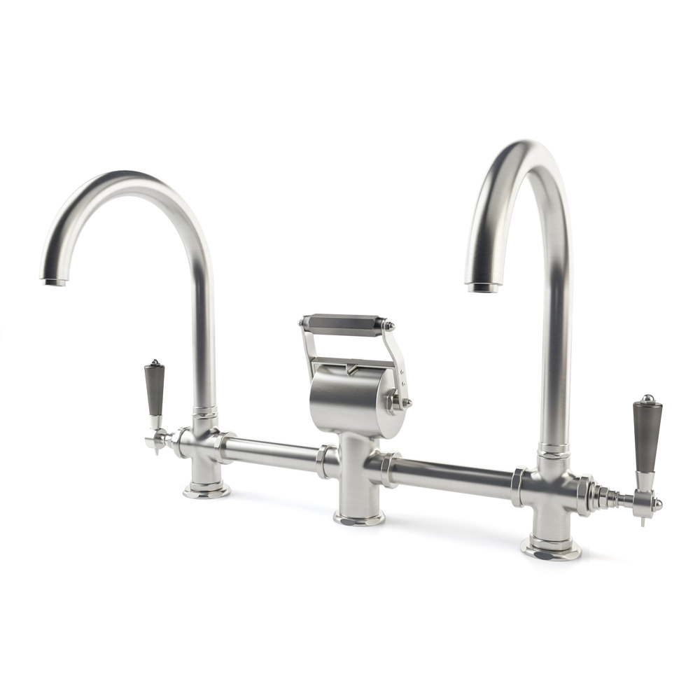 Двойной смеситель с изогнутым изливом Officine Gullo Double mixer with arch spout / Doppio miscelatore con getti ad arco