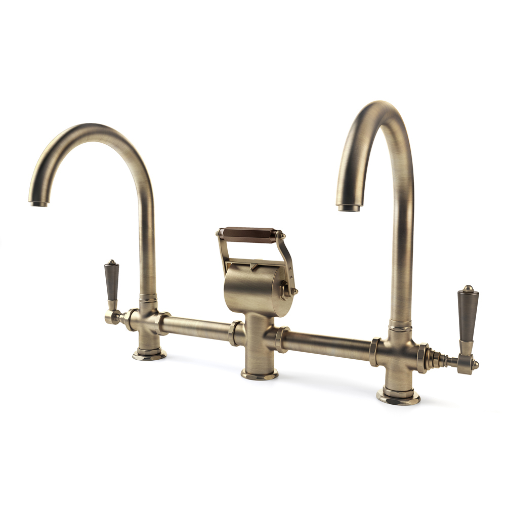 Двойной смеситель с изогнутым изливом Officine Gullo Double mixer with arch spout / Doppio miscelatore con getti ad arco