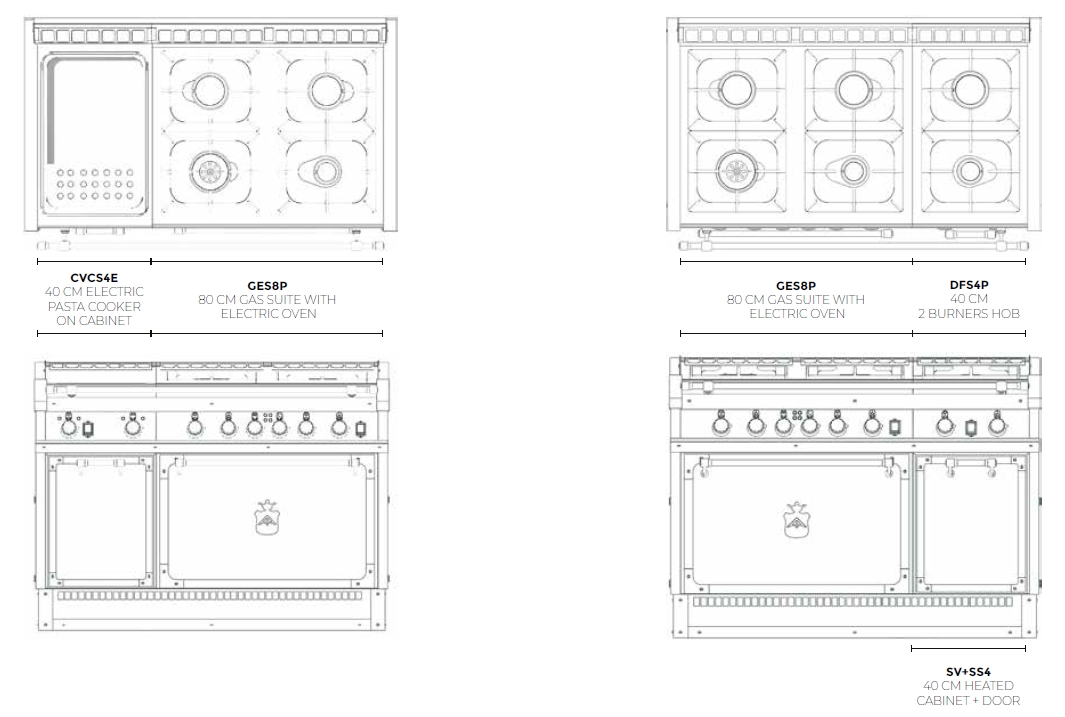 Плита кухонная профессиональная Officine Gullo Ogs 128 Cooking Range