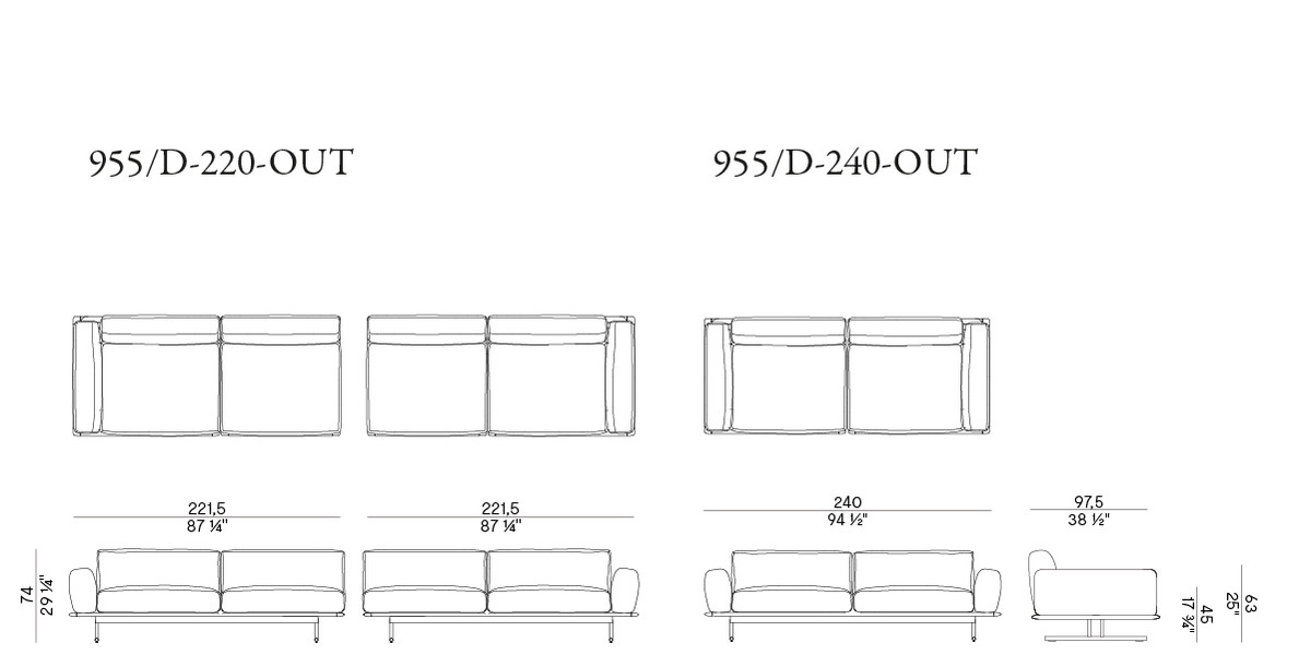 Диван уличный Potocco Graphic 955/D-OUT