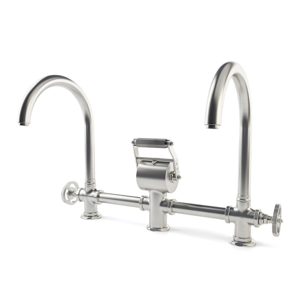 Двойной смеситель с изогнутым изливом Officine Gullo Double mixer with arch spout / Doppio miscelatore con getti ad arco